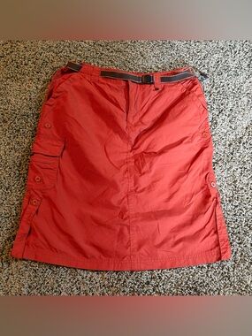 REI Rust Red Skirt Womens Size 8 UPF 30+ Nylon Hiking Pockets Utility Outdoor